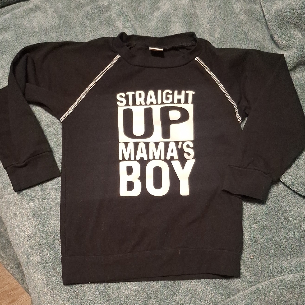 Mama's Boy Long Sleeve Tee - Black